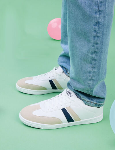 Tennis basses à lacets blanc garçon