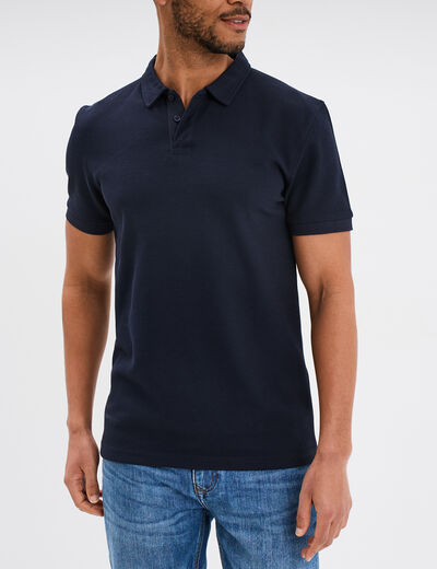 Polo manches courtes bleu marine homme