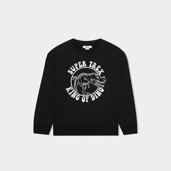 Sweat col rond manches longues noir garçon