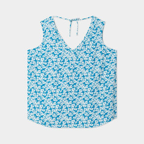 Blouse sans manches bleu canard femme grande taille