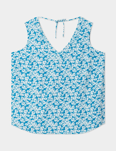 Blouse sans manches bleu canard femme grande taille