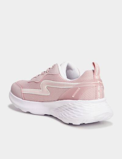 Baskets running à lacets Run-Up rose femme