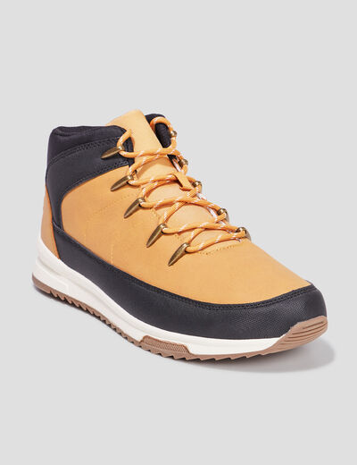 Bottines montantes &agrave; lacets jaune homme