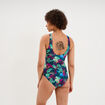 Maillot de bain une pi&egrave;ce crois&eacute; bleu p&eacute;trole femme