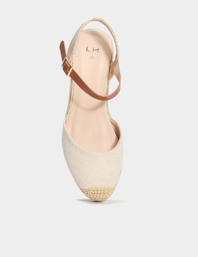 Espadrilles compensées sable femme