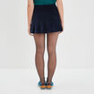 Jupe plissée velours bleu marine femme