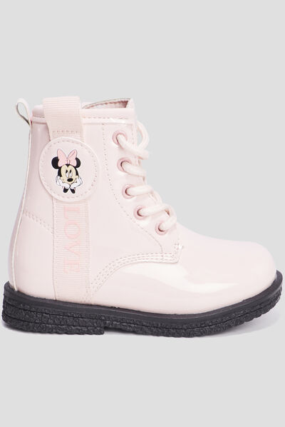 Bottines vernies zippées Minnie rose bébé fille