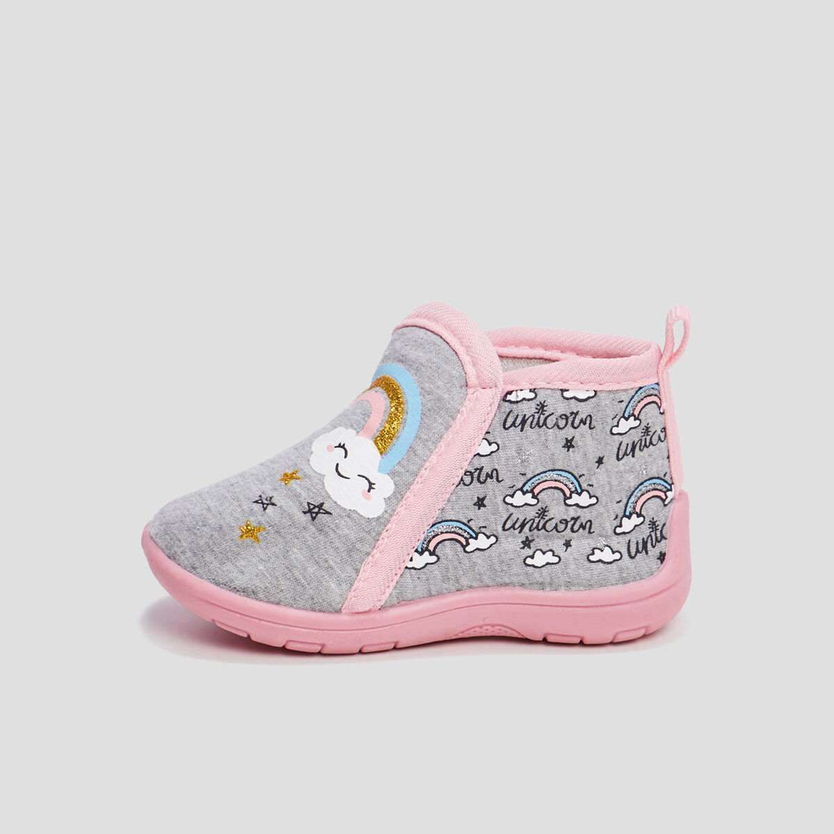 Chaussons bottillons gris b&eacute;b&eacute; fille