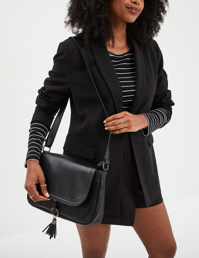 Sac besace en bandouli&egrave;re noir femme