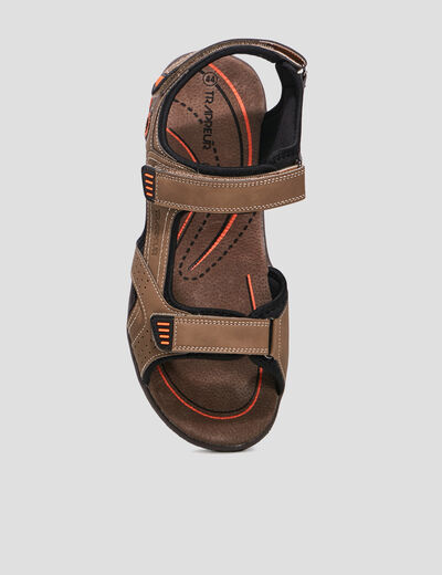 Sandales à scratchs beige homme