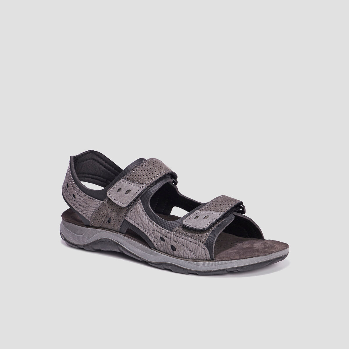 Sandales &agrave; scratchs gris fonc&eacute; homme