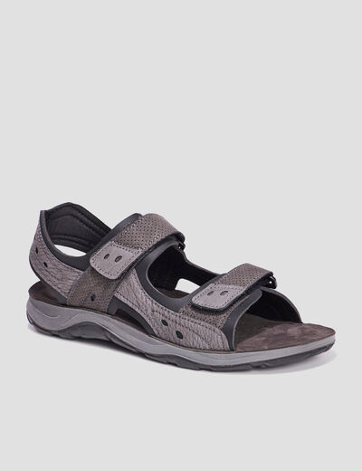 Sandales à scratchs gris foncé homme