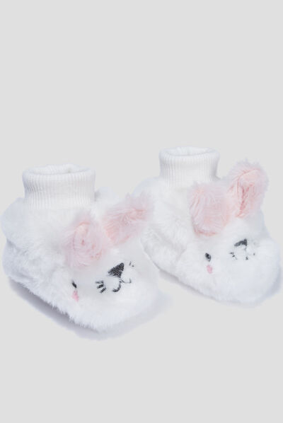 Chaussettes d'intérieur ivoire mixte