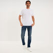 Jeans denim straight 5 poches denim used homme