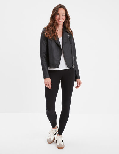 Legging long taille haute noir femme