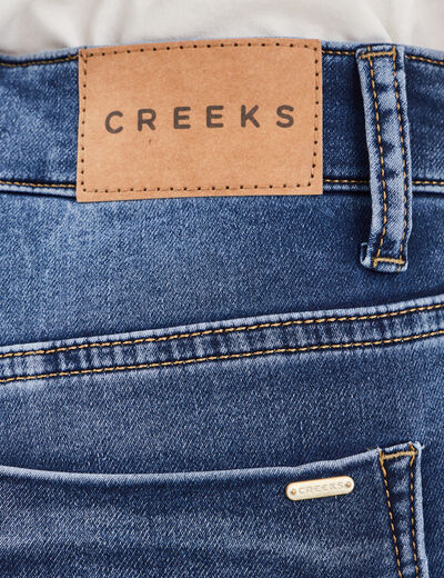 Jean stretch slim 7/8 ème denim stone femme