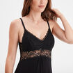 Nuisette longue buste dentelle noir femme