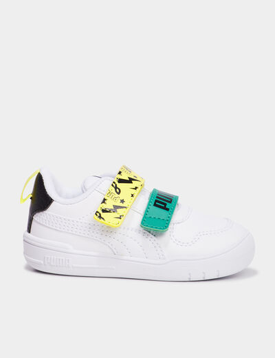 Tennis basses à scratchs Puma blanc bébé garçon