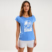 Ensemble pyjama short coton majoritaire bleu electrique femme