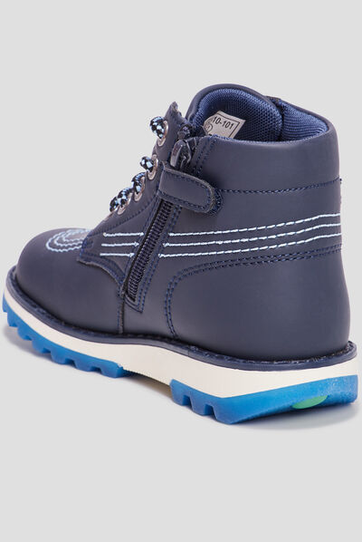 Bottines Kickers Krally bleu marine garçon