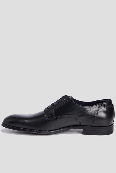Derbies à lacets en cuir noir homme