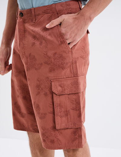 Bermuda cargo coton vieux rose homme