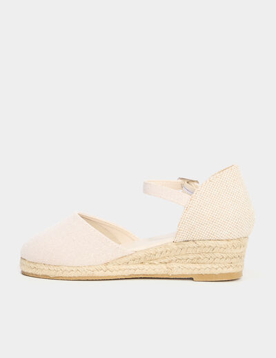 Espadrilles talons compensés blanc fille
