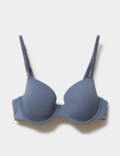 Soutien-gorge corbeille microfibre bleu gris femme