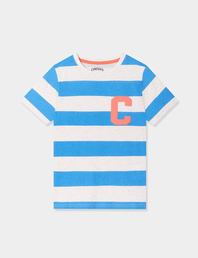 T-shirt col rond manches courtes Creeks bleu electrique garçon