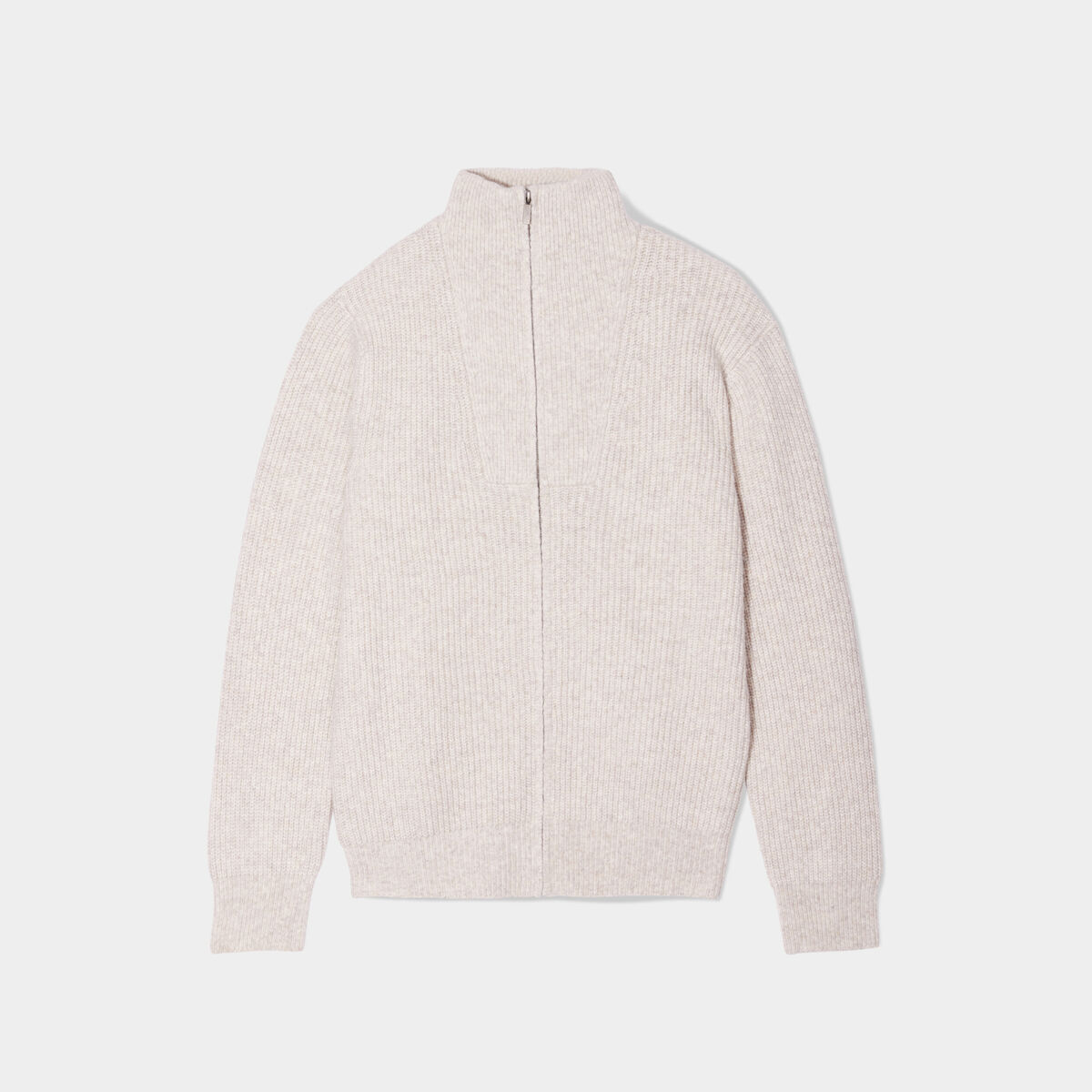 Gilet col camionneur zippé côtelé beige homme