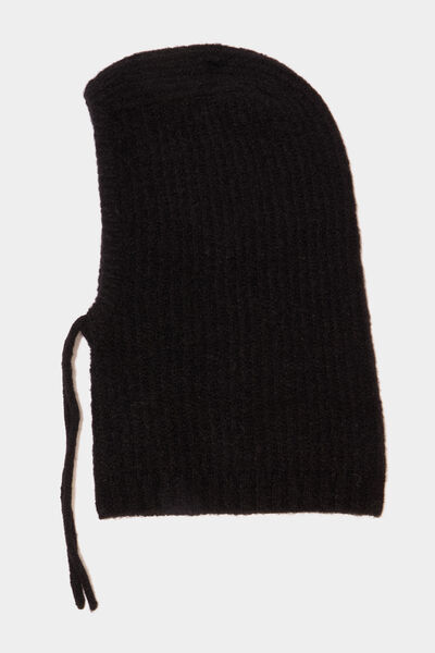 Cagoule tricot&eacute;e noir femme