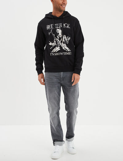 Sweat à capuche hoodie coton Beetlejuice noir homme