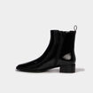 Bottines chelsea bout carr&eacute; talon bloc noir femme