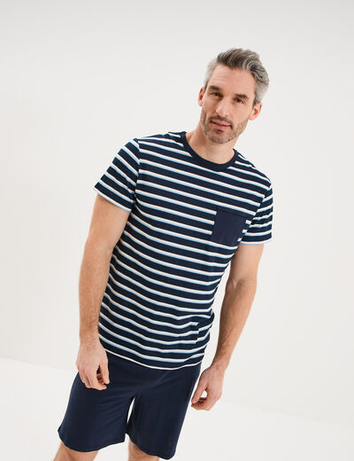 Ensemble pyjama short coton blanc homme