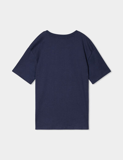 T-shirt oversize coton bleu marine garçon