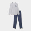 Ensemble pyjama pantalon effet velours gris homme