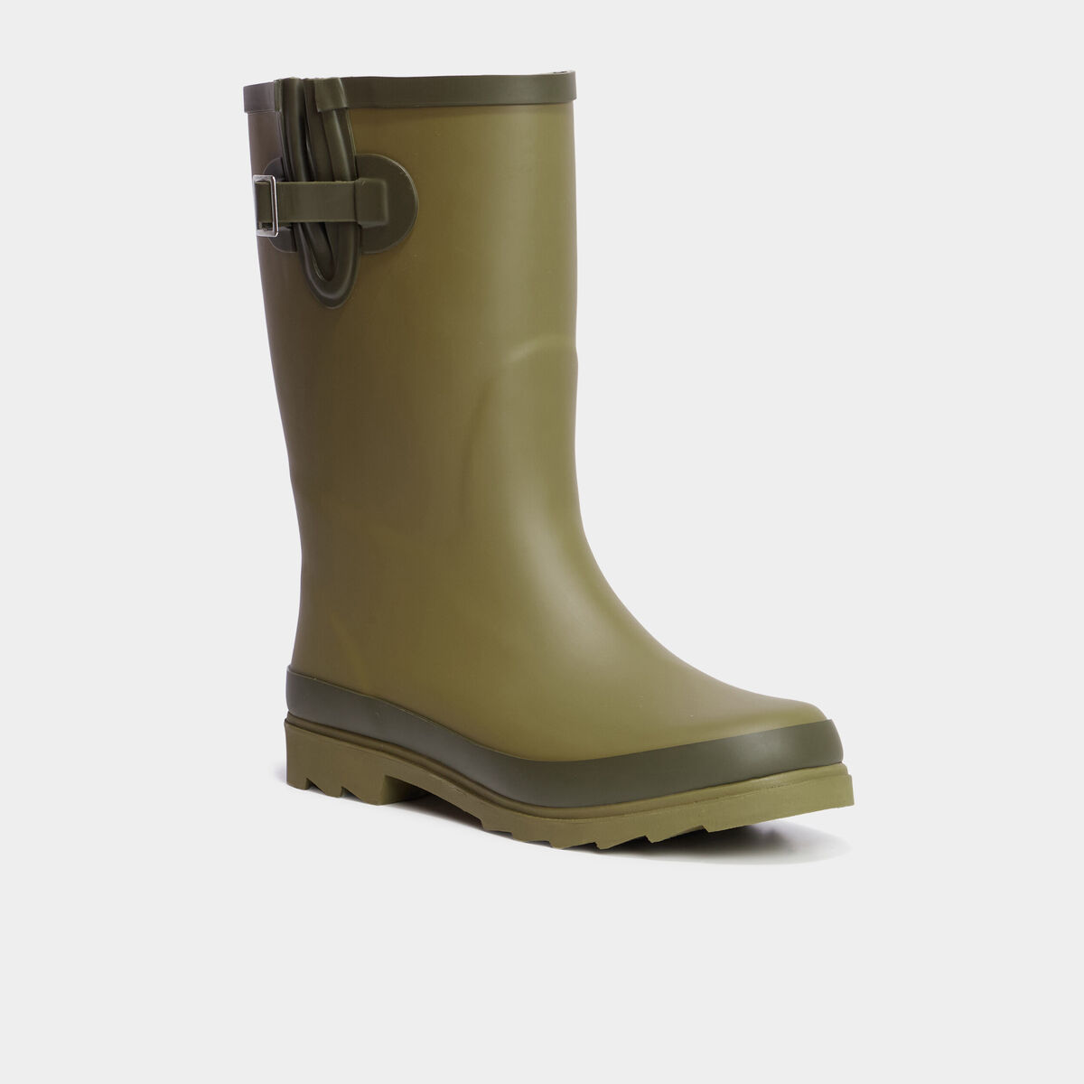 Bottes de pluie avec brides vert kaki homme