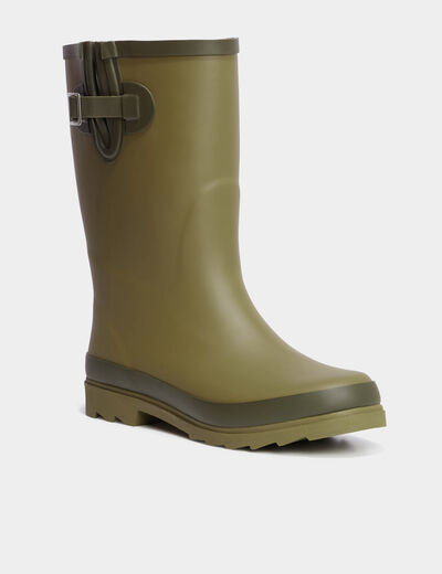 Bottes de pluie avec brides vert kaki homme