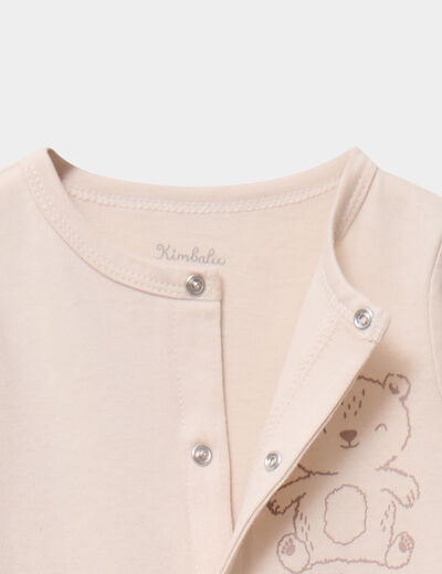Dors-bien coton manches longues taupe b&eacute;b&eacute;