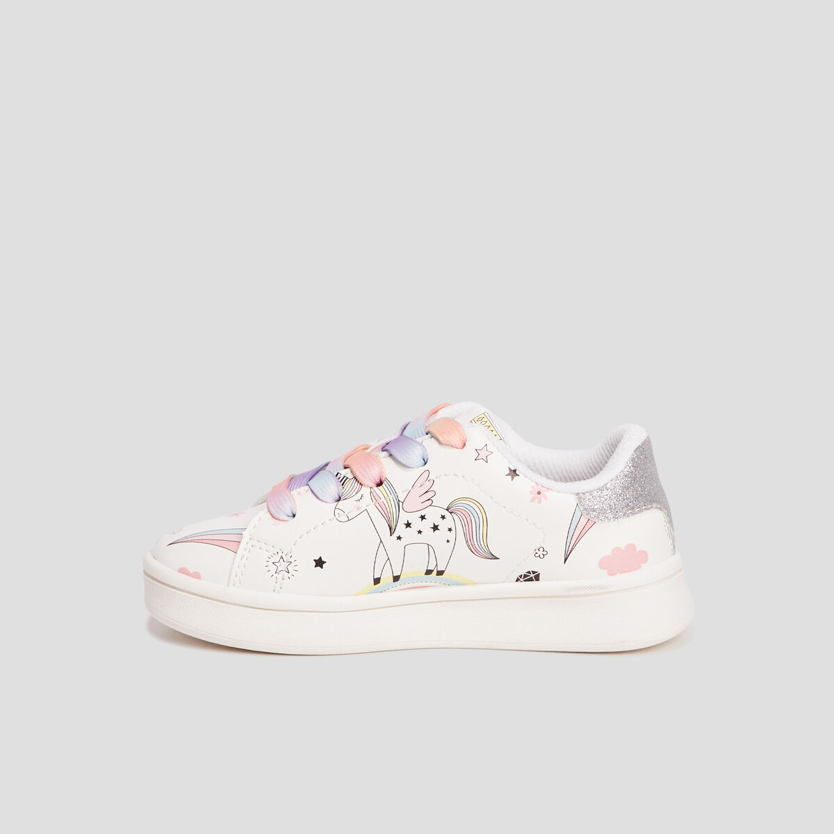 Baskets tennis à lacets blanc fille