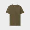 T-shirt droit en coton manches courtes vert kaki homme