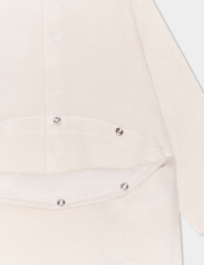 Pyjama dors-bien avec effet velours creme bébé