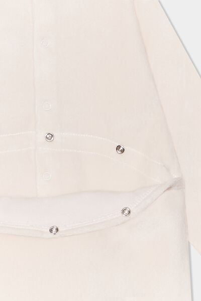 Pyjama dors-bien avec effet velours creme b&eacute;b&eacute;