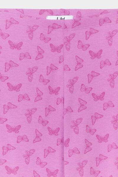 Legging élastiqué taille standard mauve fille