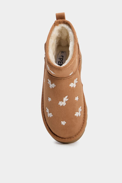 Boots fourr&eacute;es brod&eacute;es sable fille