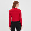 Pull col camionneur boutonné Liberto rouge foncé femme