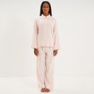 Ensemble pyjama chemise gaze de coton rose clair femme