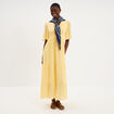 Robe longue fluide &agrave; volants jaune clair femme