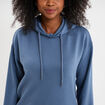 Sweat hoodie manches longues à capuche bleu gris femme