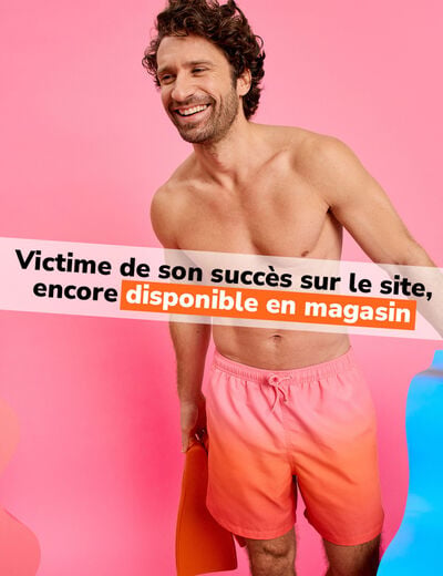 Short de bain orange homme
